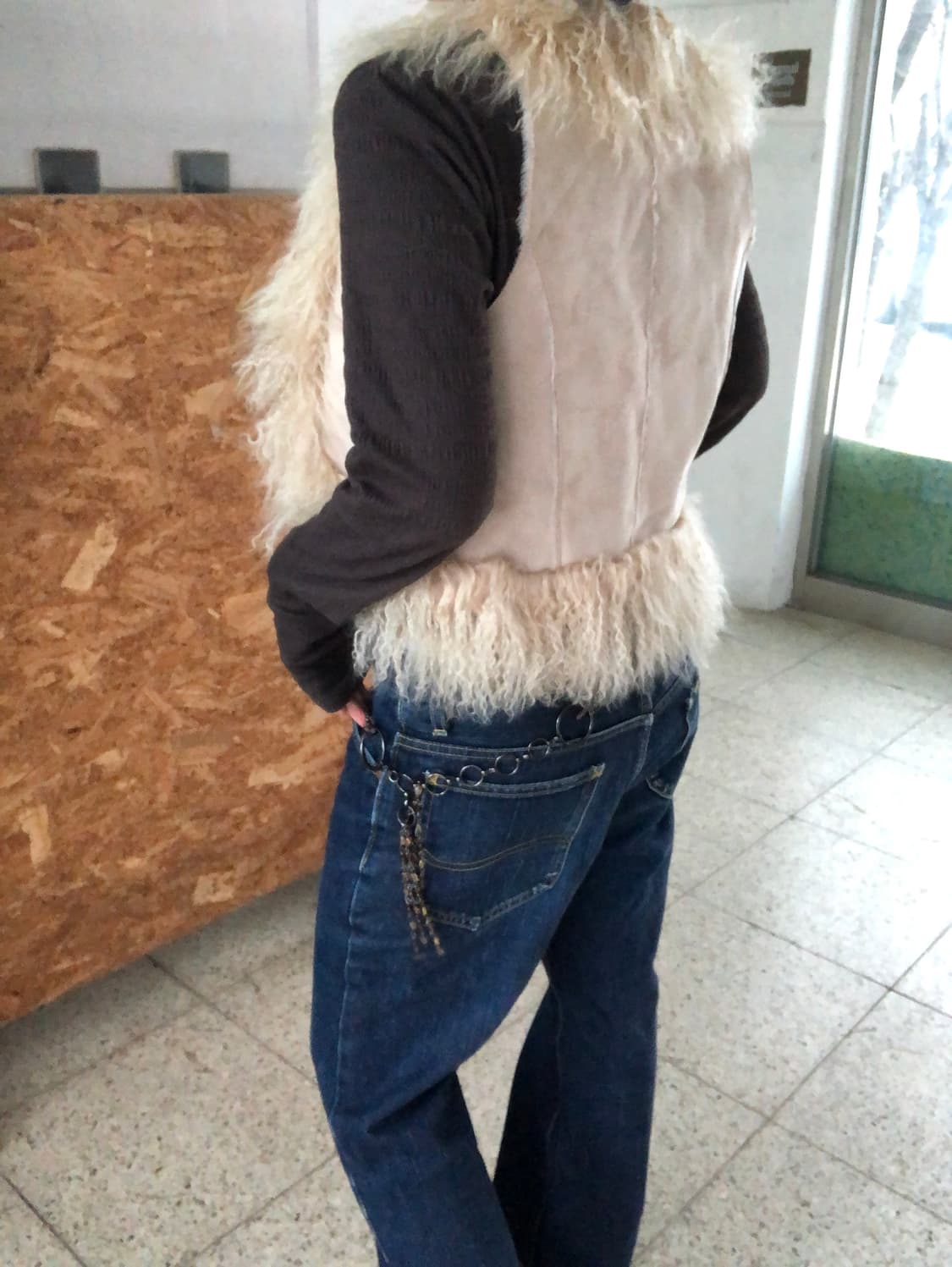 shearling trim vest  상품이미지1