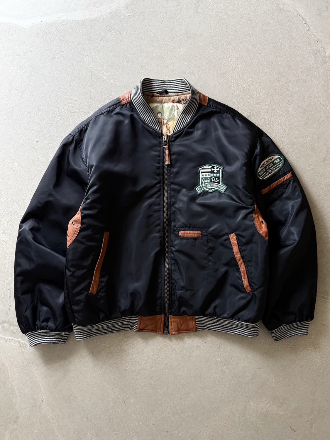 90s Free Action Racing Bomber Jacket 상품이미지3