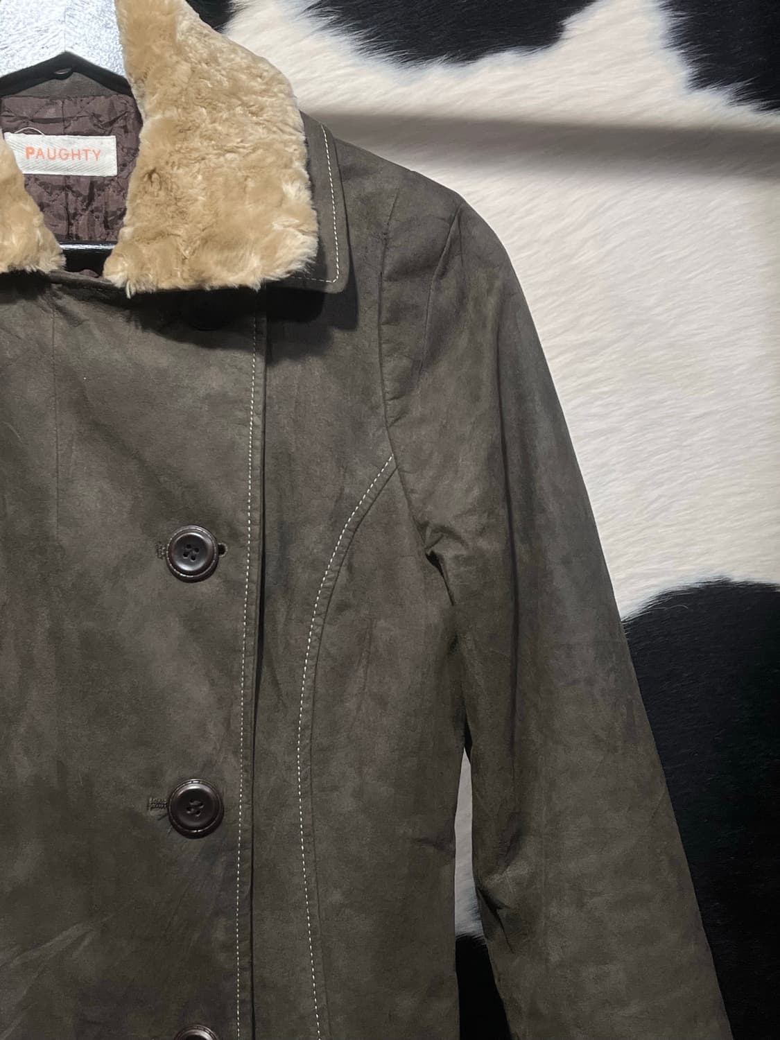 카키 카라 퍼 포인트 자켓 상품이미지5