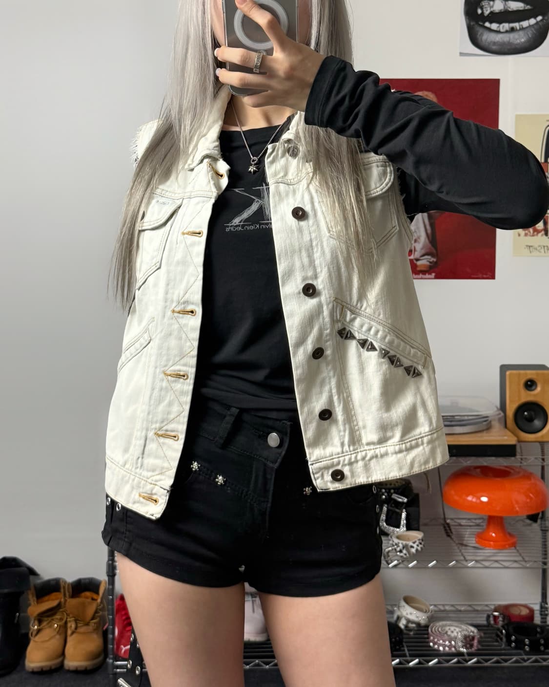 할리데이비슨 코튼 아이보리 베스트 상품이미지1