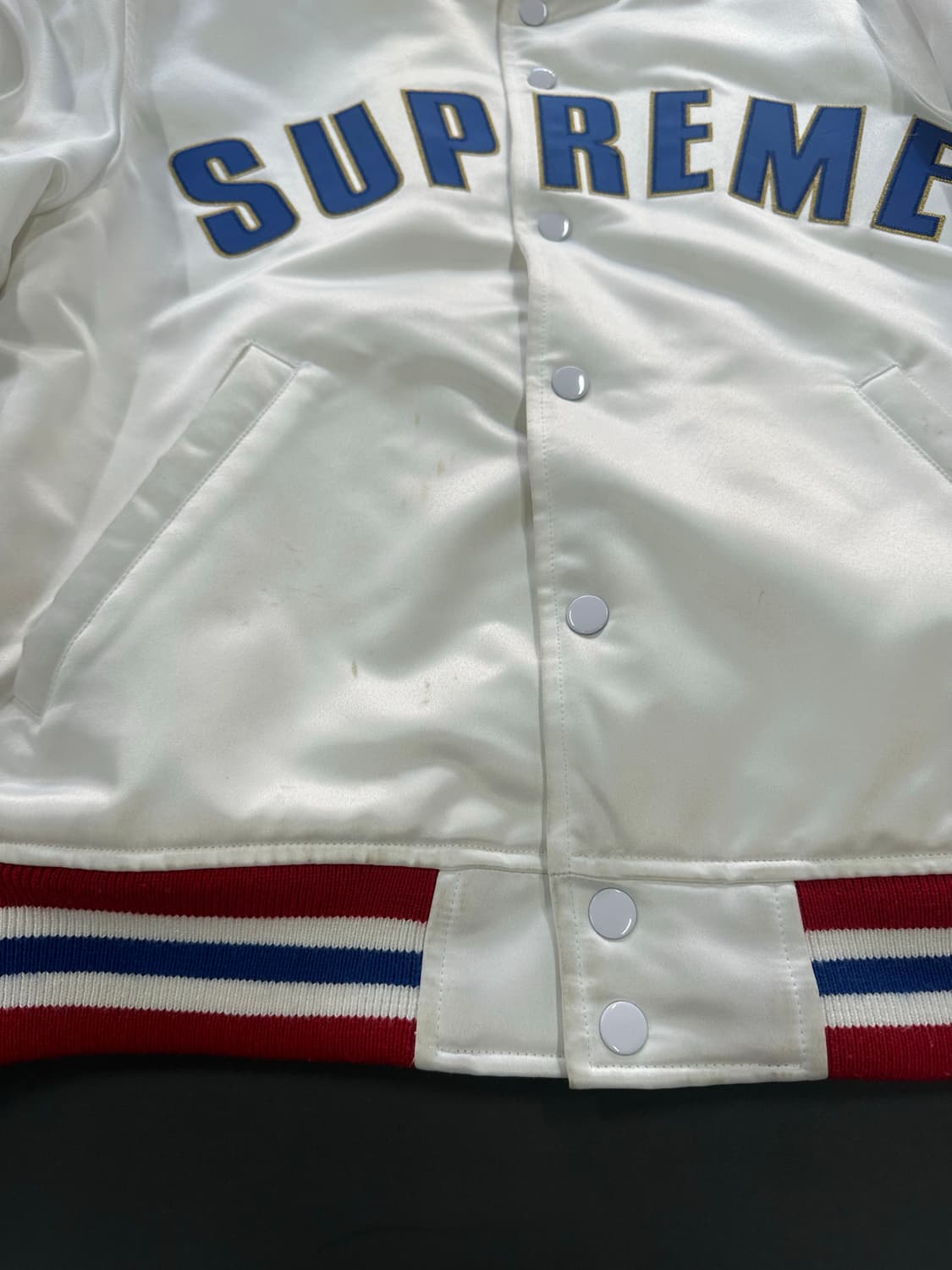 슈프림 21SS 미첼 앤 네스 사틴 바시티자켓  상품이미지8