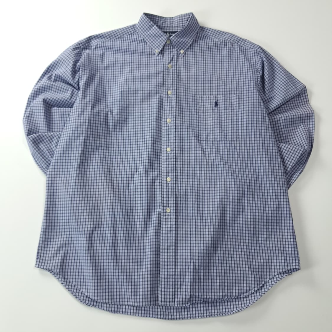 CK263 XL 폴로 90s 미국판 블레어 스몰 타탄체크 블루 셔츠 남 상품이미지1