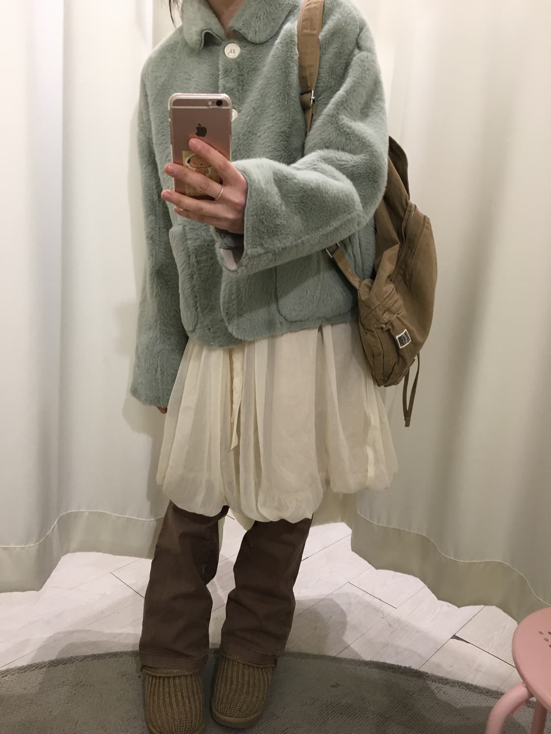 Powder Mint Fur Coat 상품이미지5