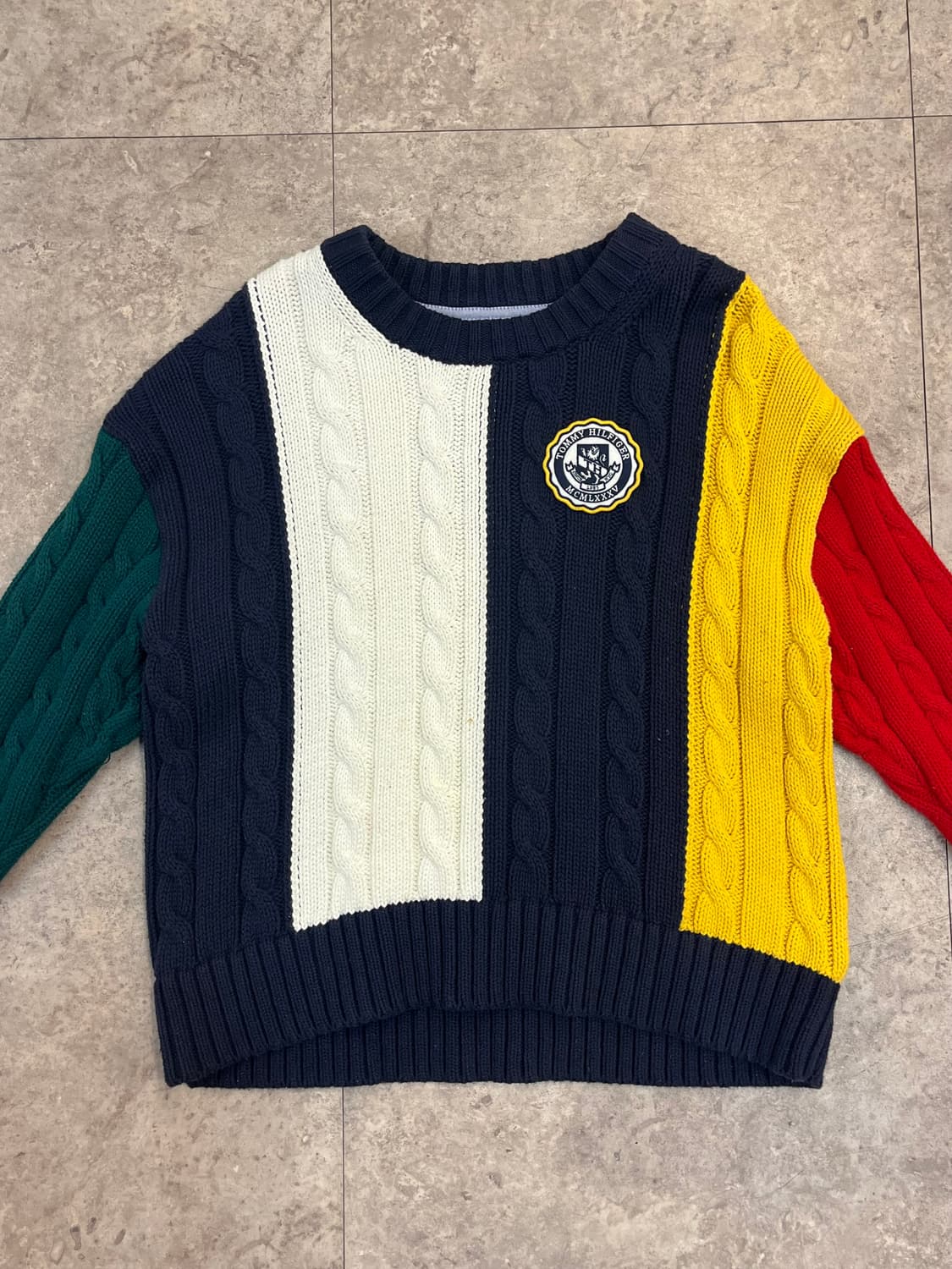 타미힐피거 배색 니트 네이비 L #csz3224 상품이미지5