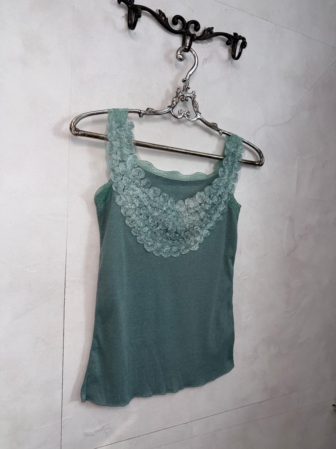 Mint rose lace trimmed sleeveless  상품이미지5