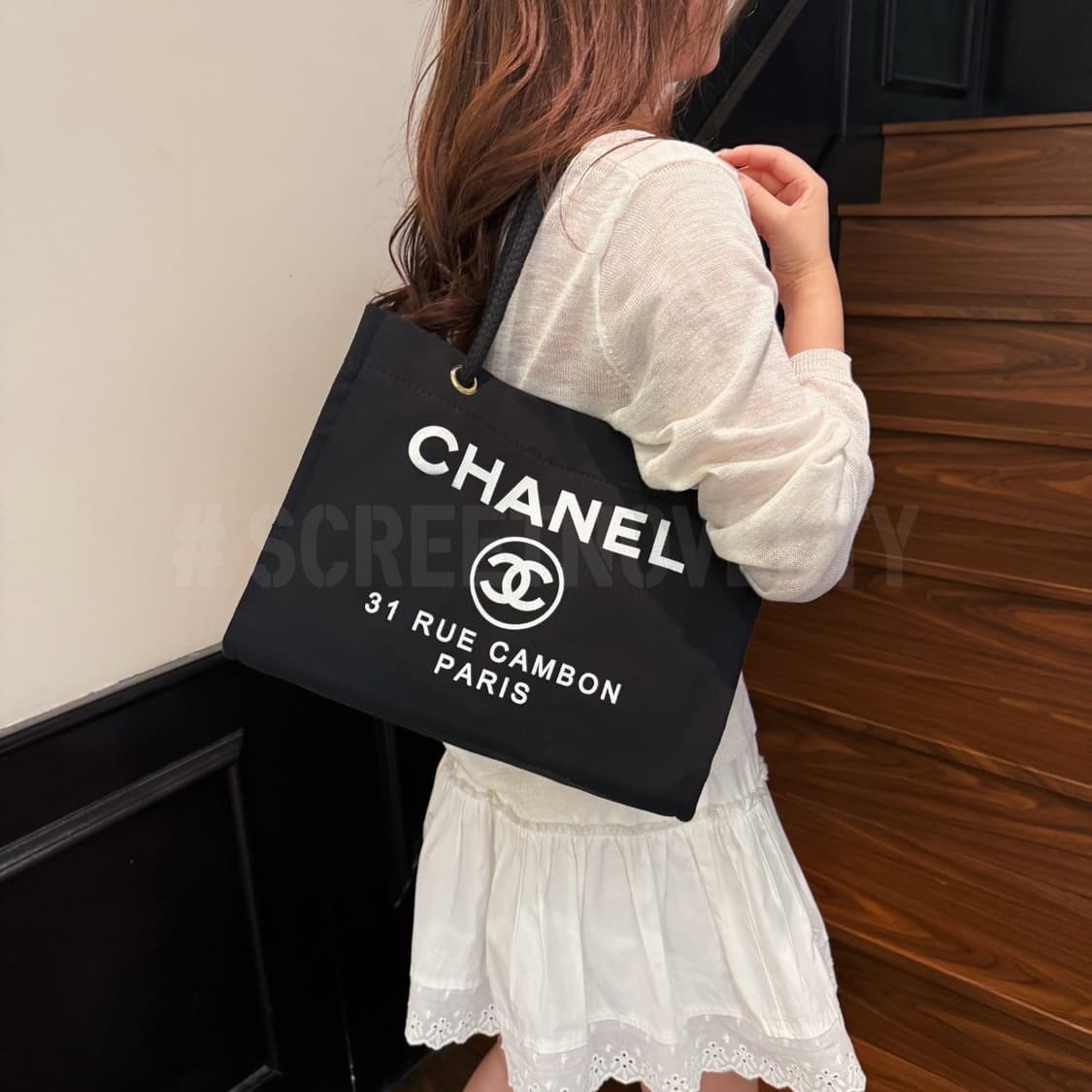 샤넬뷰티 캄봉 캠버스 블랙 숄더백 상품이미지7