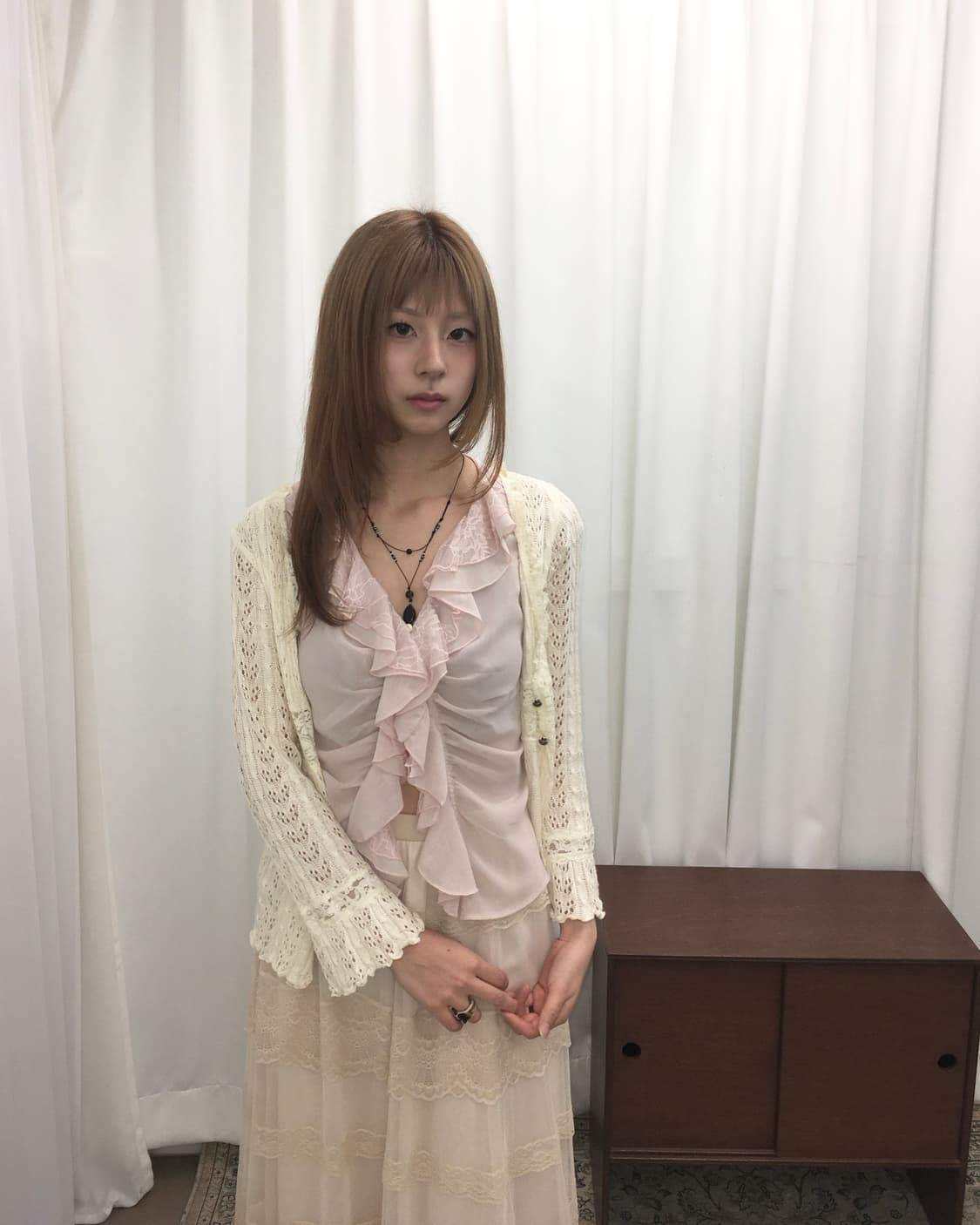 아이보리 크로쉐 가디건 상품이미지3