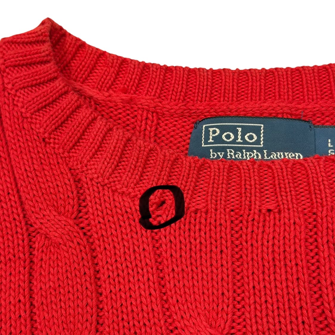 폴로 랄프로렌 신형 QR 피마코튼 케이블 반팔니트 레드 L 상품이미지7