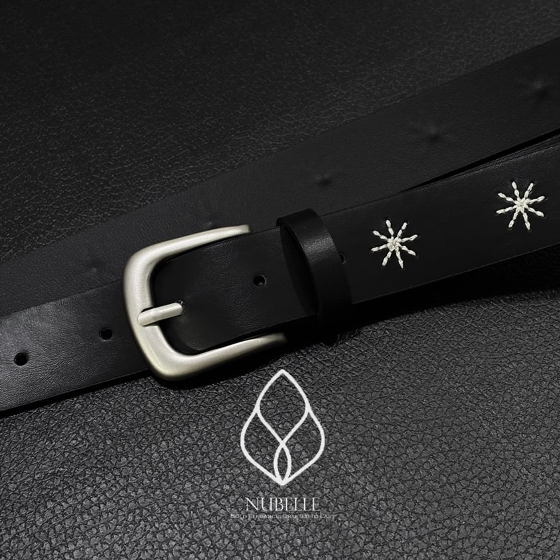 🌗 Daisy stitch belt / 데이지 플라워 스티치 가죽 벨트 상품이미지6