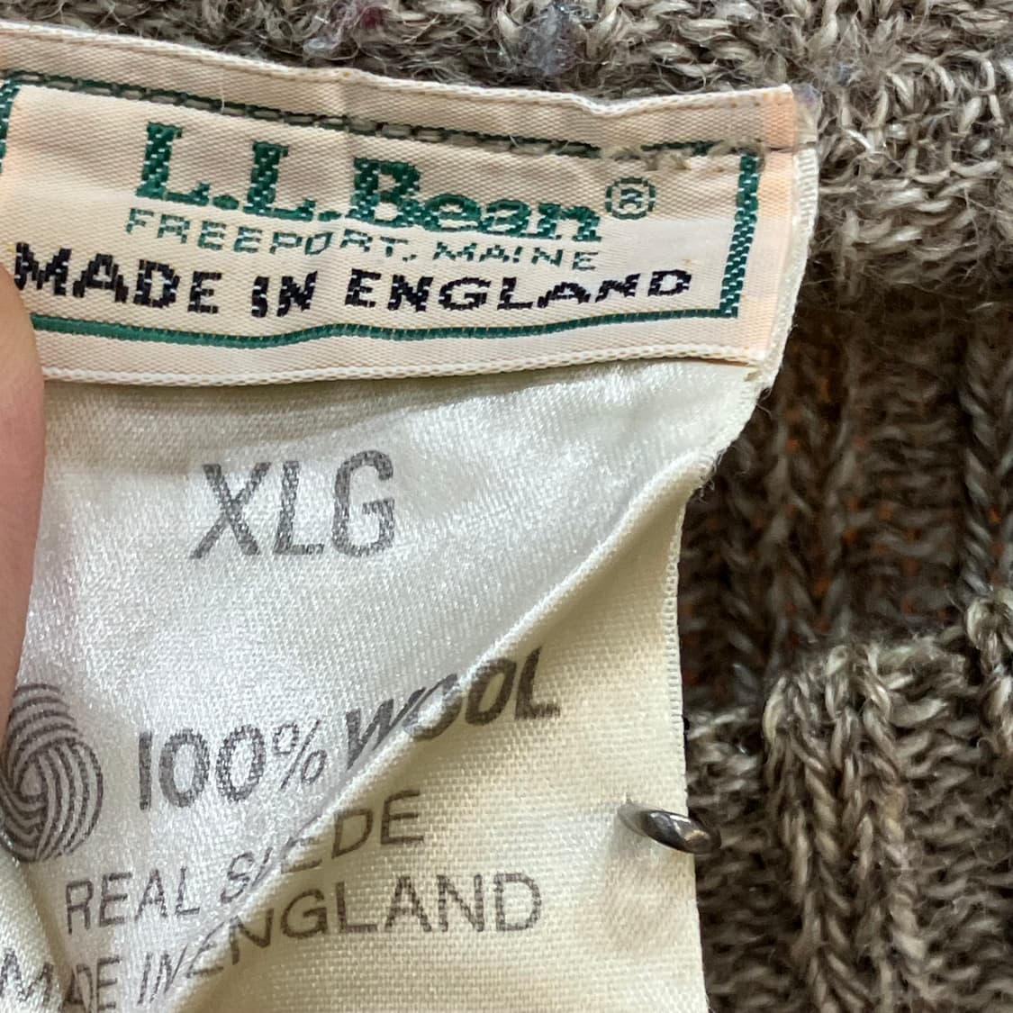 80‘s 엘엘빈 스웨이드 울 니트 XL 상품이미지2