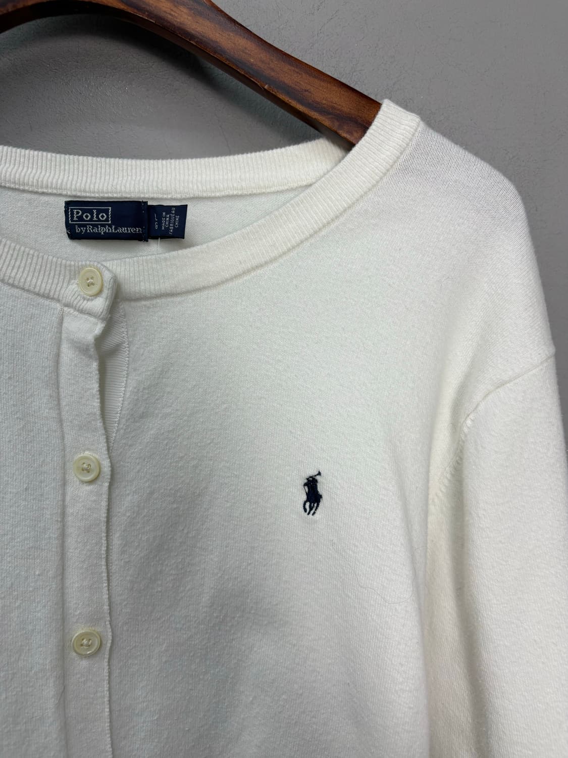 폴로랄프로렌 워셔블 피마코튼 화이트 가디건 A3290 상품이미지3