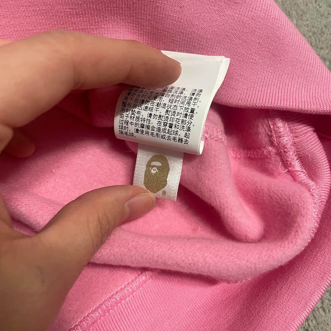 S)베이프 딸기우유 베이비 마일로 후드 티셔츠 핑크 상품이미지7