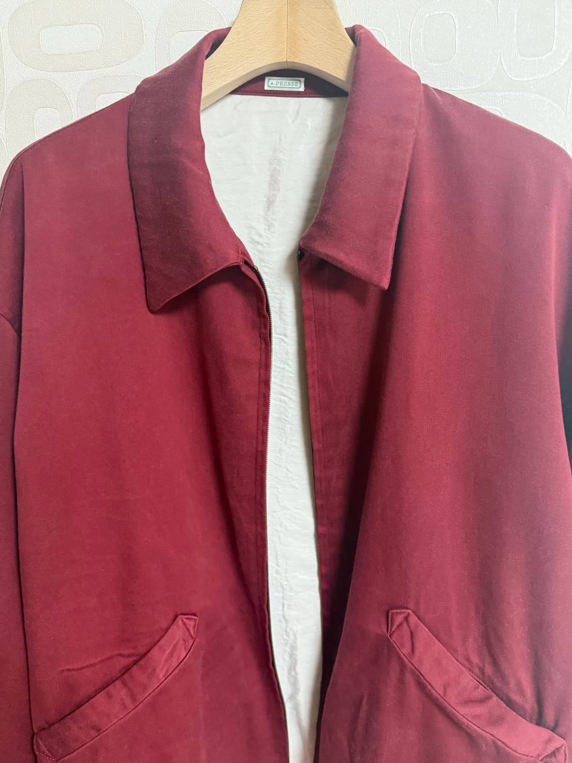 아프레쎄 실크 레이온 개버딘 자켓 레드 2 A.presse 상품이미지2