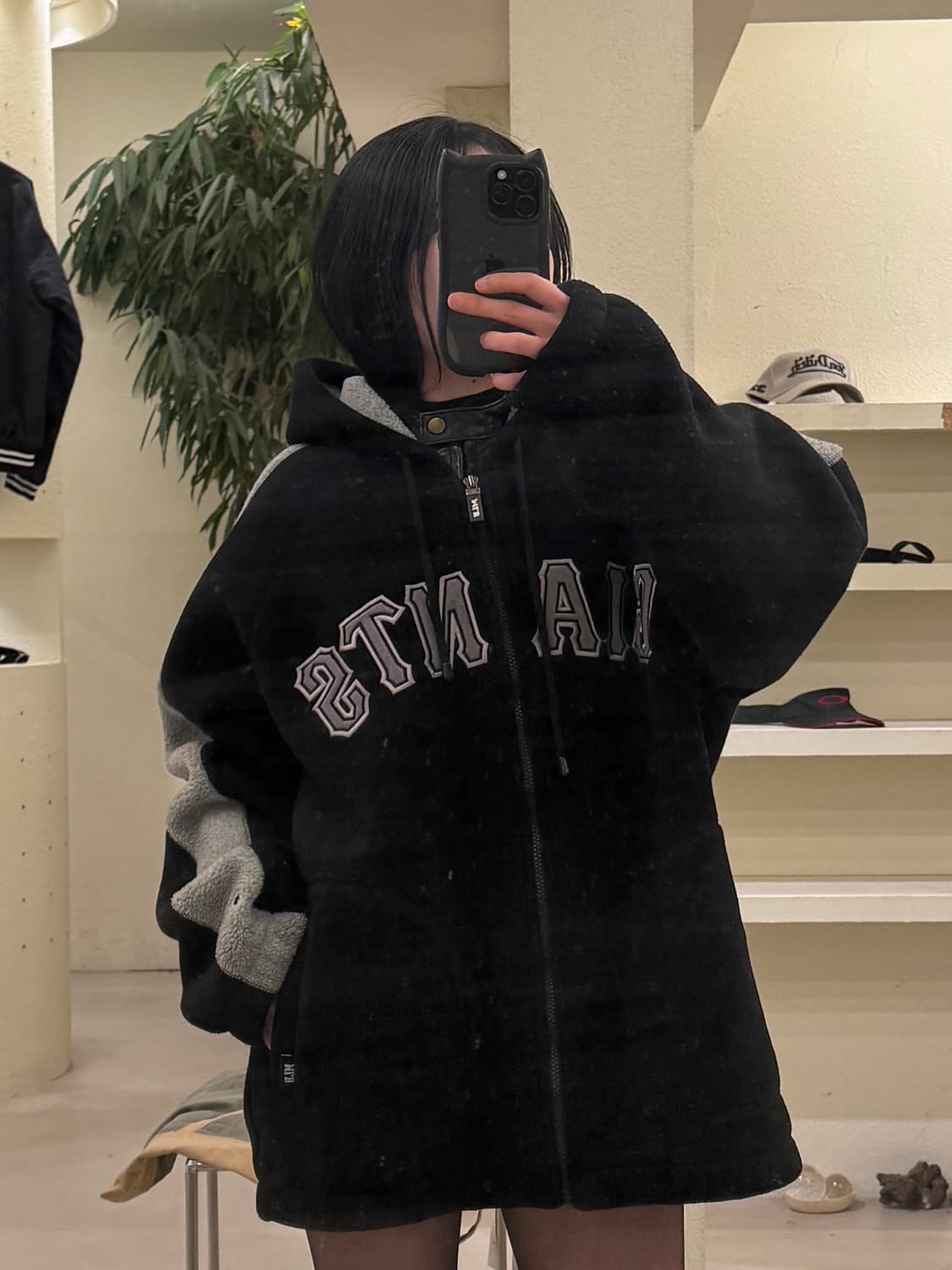 MLB 자이언츠 빅스펠아웃 박시 후리스 후드 집업 U157 상품이미지1