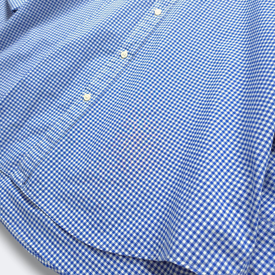 [XL] 폴로 블루 깅엄 커스텀핏 코튼 스트레치 긴팔셔츠 상품이미지5