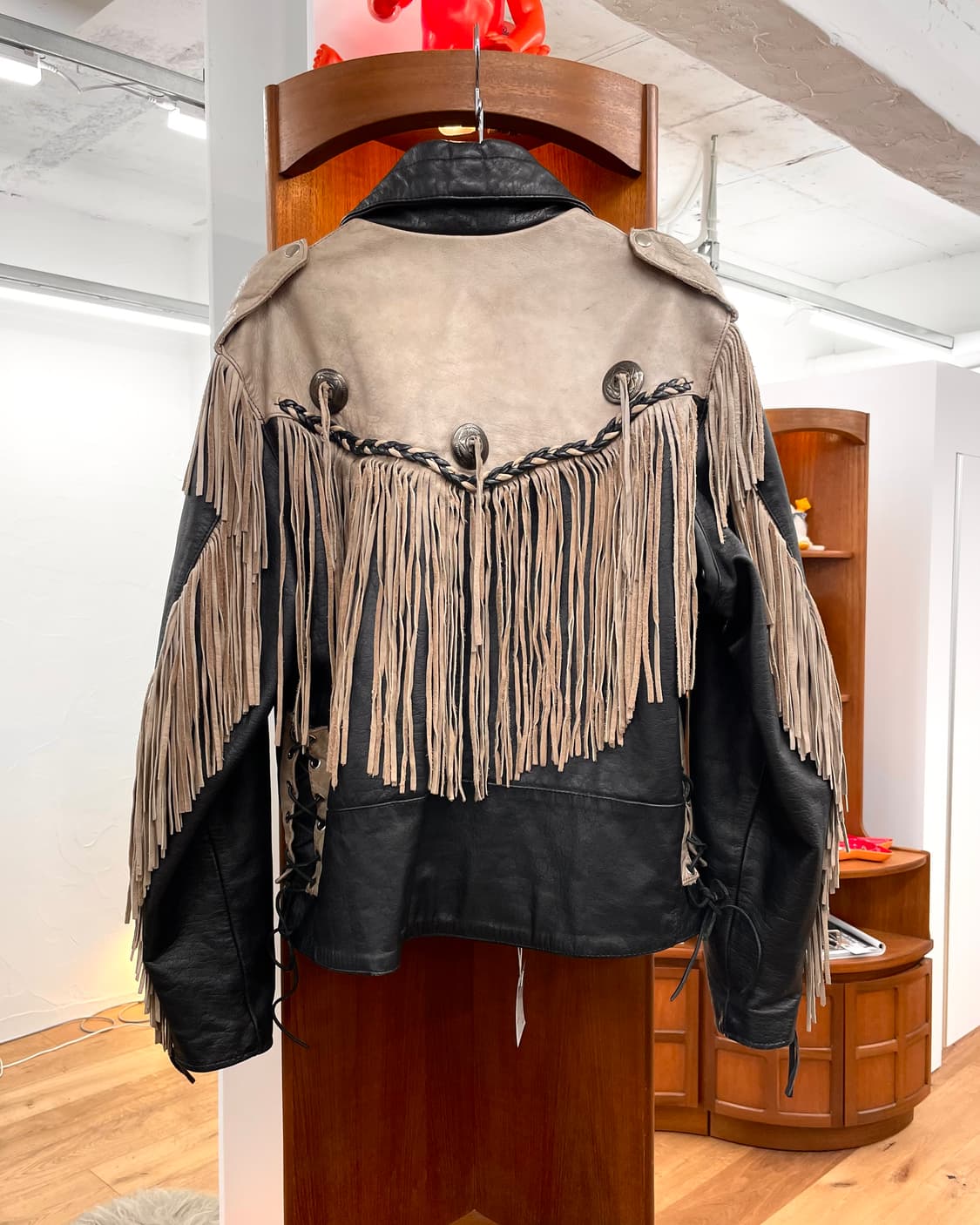 [46] 80s 레더 프린지 웨스턴 자켓 상품이미지1