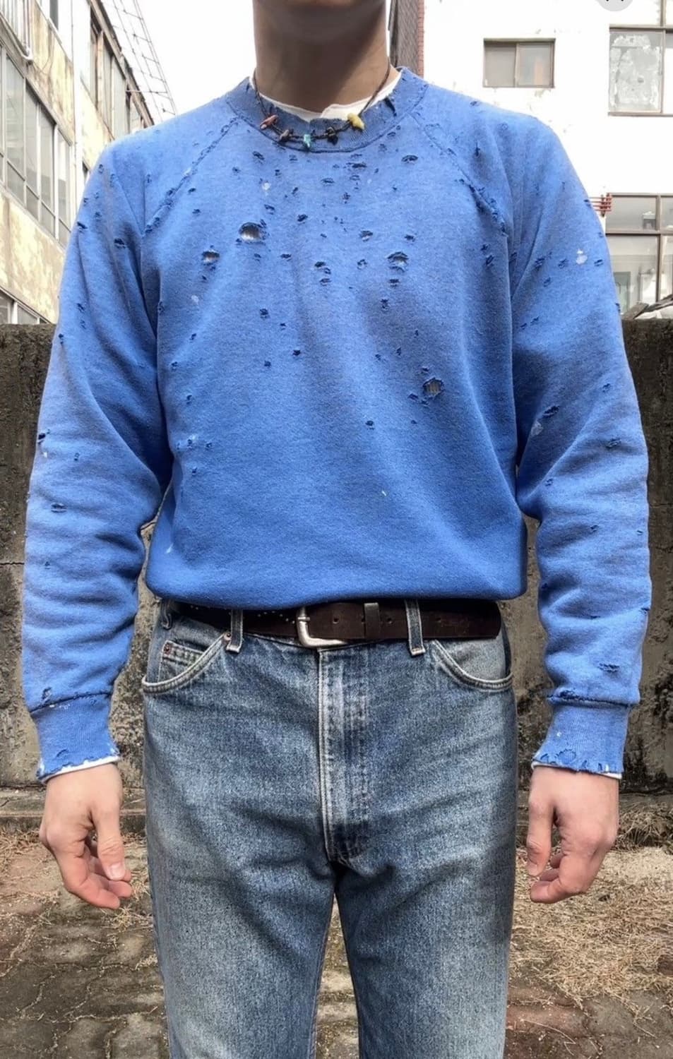 90s fruit of the loom 디스트레스드 빈티지 스웻 셔츠 상품이미지3