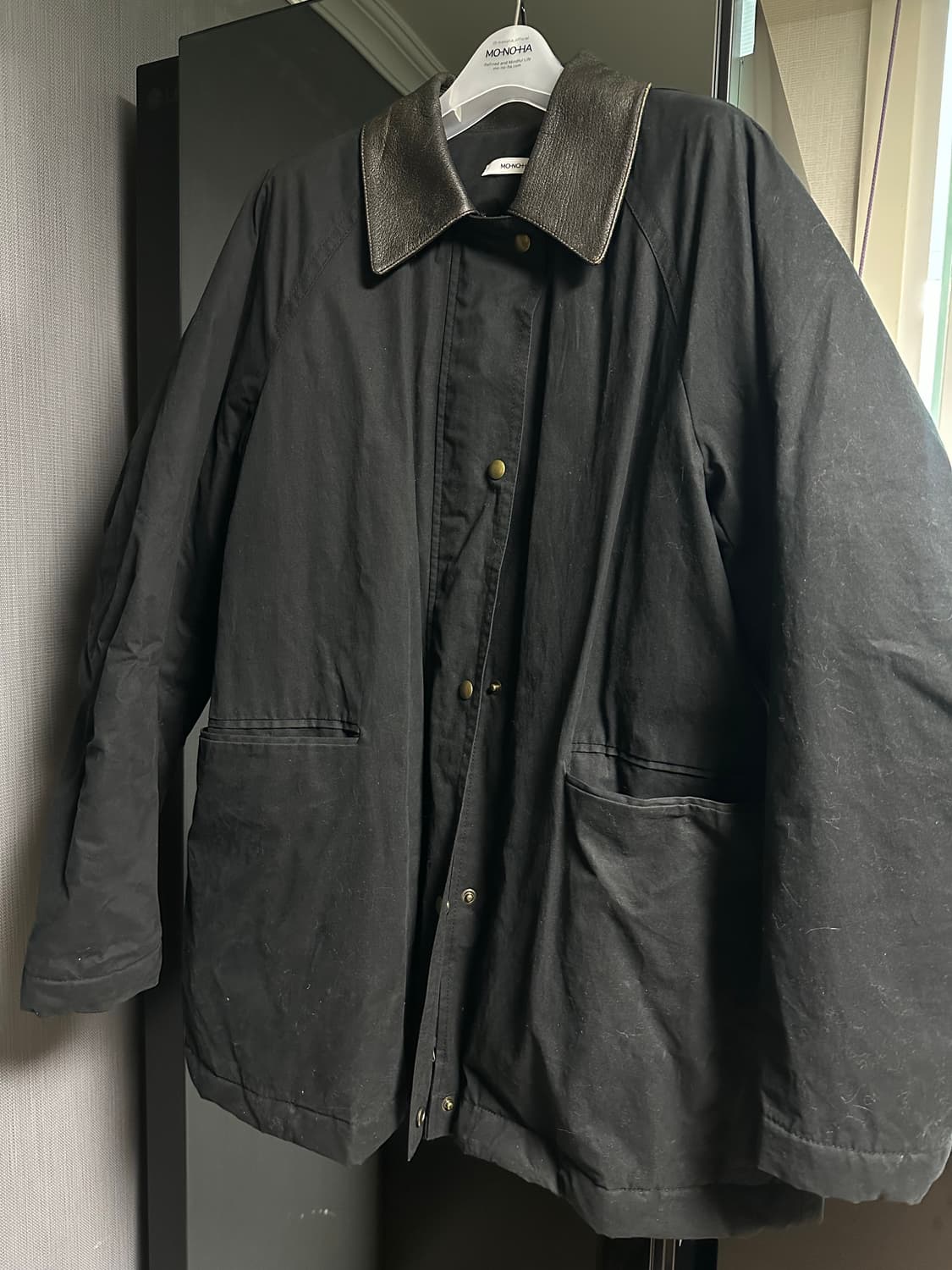 모노하 코티드 코튼 워크자켓 블랙 상품이미지2