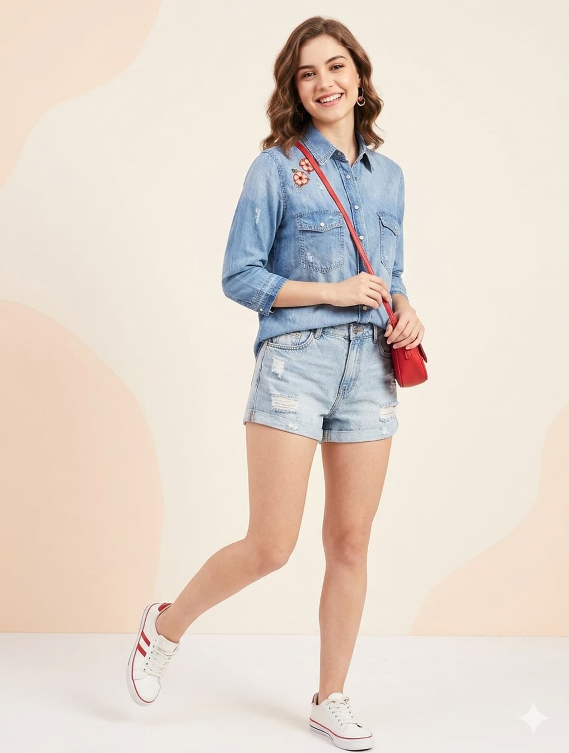 ✨ 자라 ZARA 플라워 자수 여성 데님 셔츠 상품이미지1