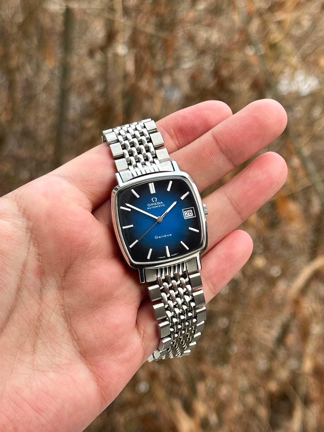 오메가 제네브 오토매틱 블루 다이얼 시계 상품이미지9