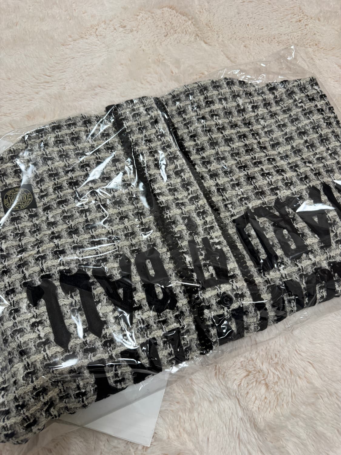 캐피탈 팬시 트위드 베이스볼 자켓 화이트 블랙(2) 상품이미지4