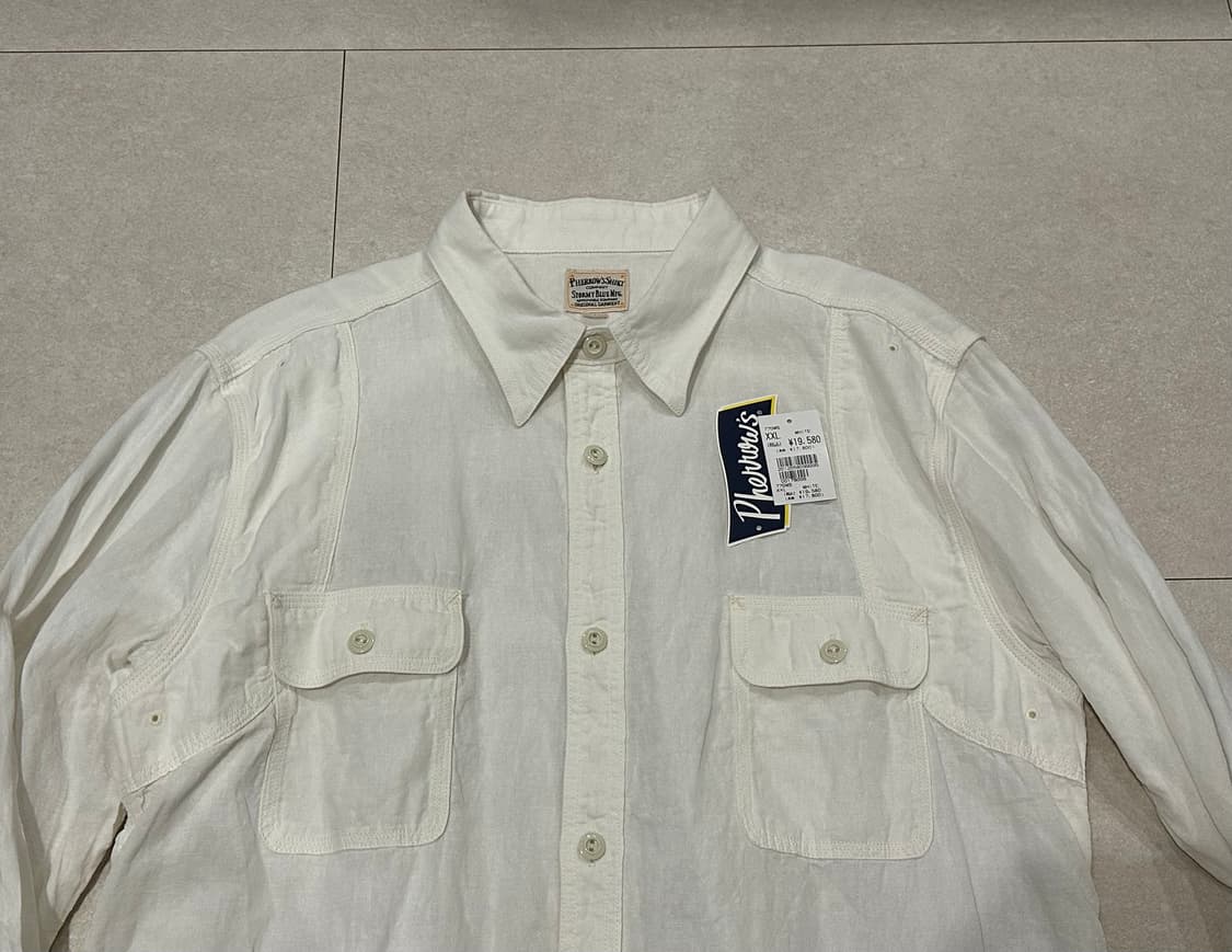 [XXL] 페로우즈 770ws 샴브레이 셔츠 화이트 상품이미지9