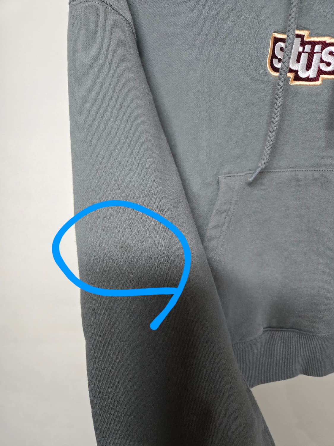 스투시 civil 크롭 기모 후드 XS 상품이미지4