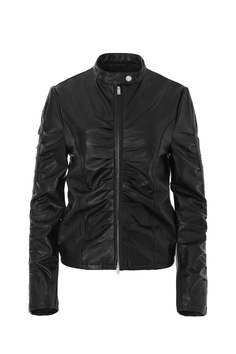 NACHE SHIRRING LEATHER JACKET 나체 셔링 레더자켓 상품이미지5