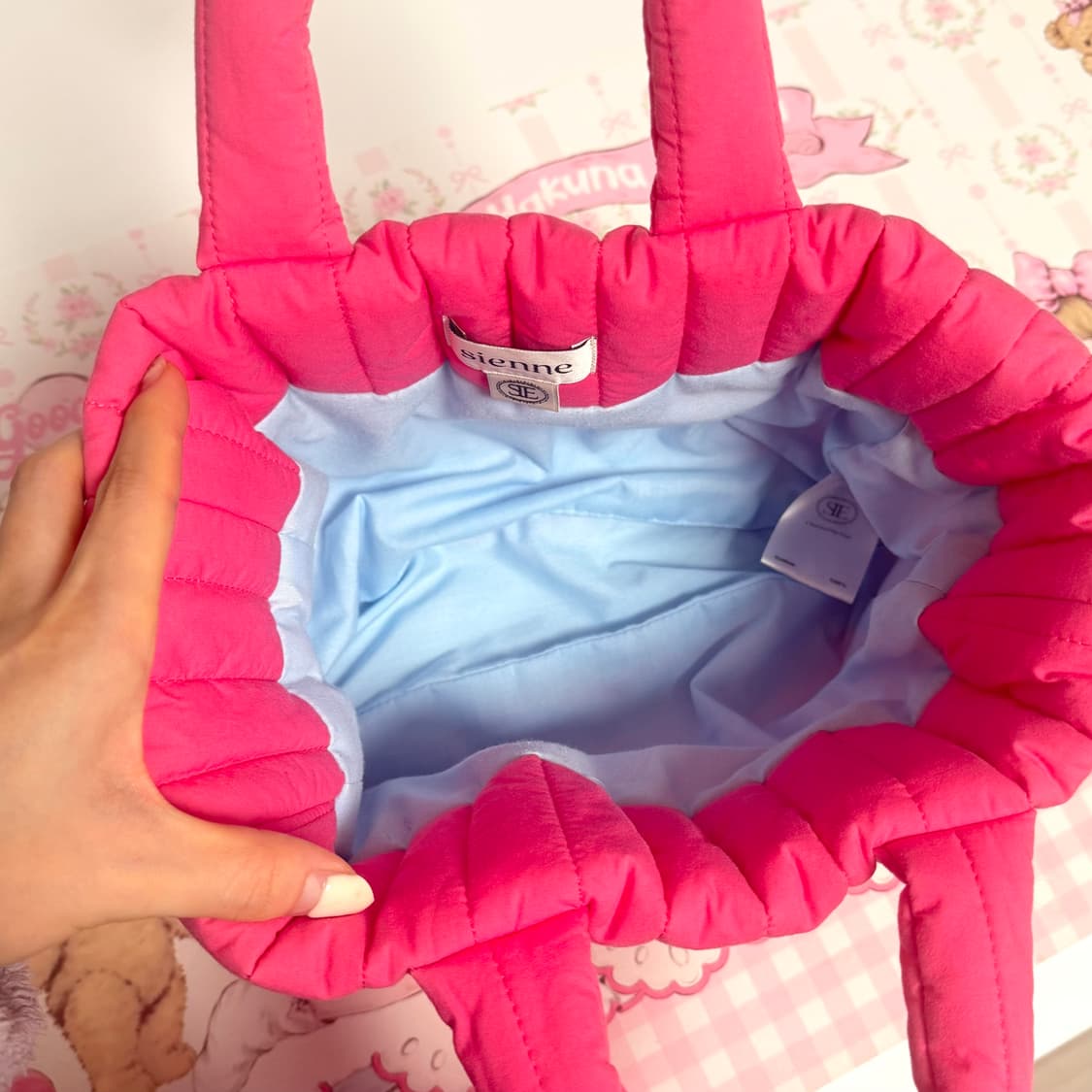 시엔느 패딩백 핑크 상품이미지3