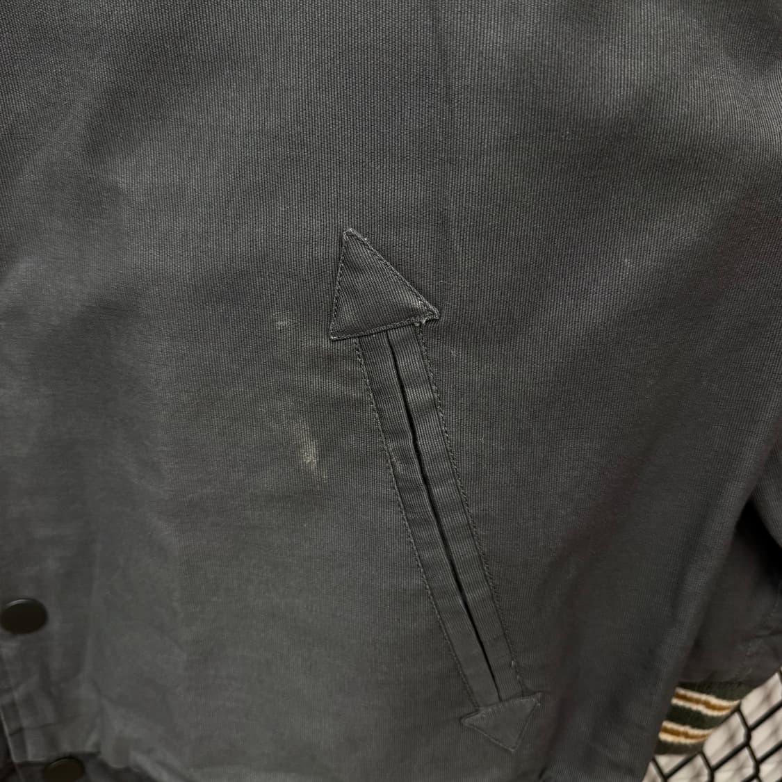 00s USA VINTAGE 바시티 자켓 후면 빅패치 포인트 차콜 상품이미지8