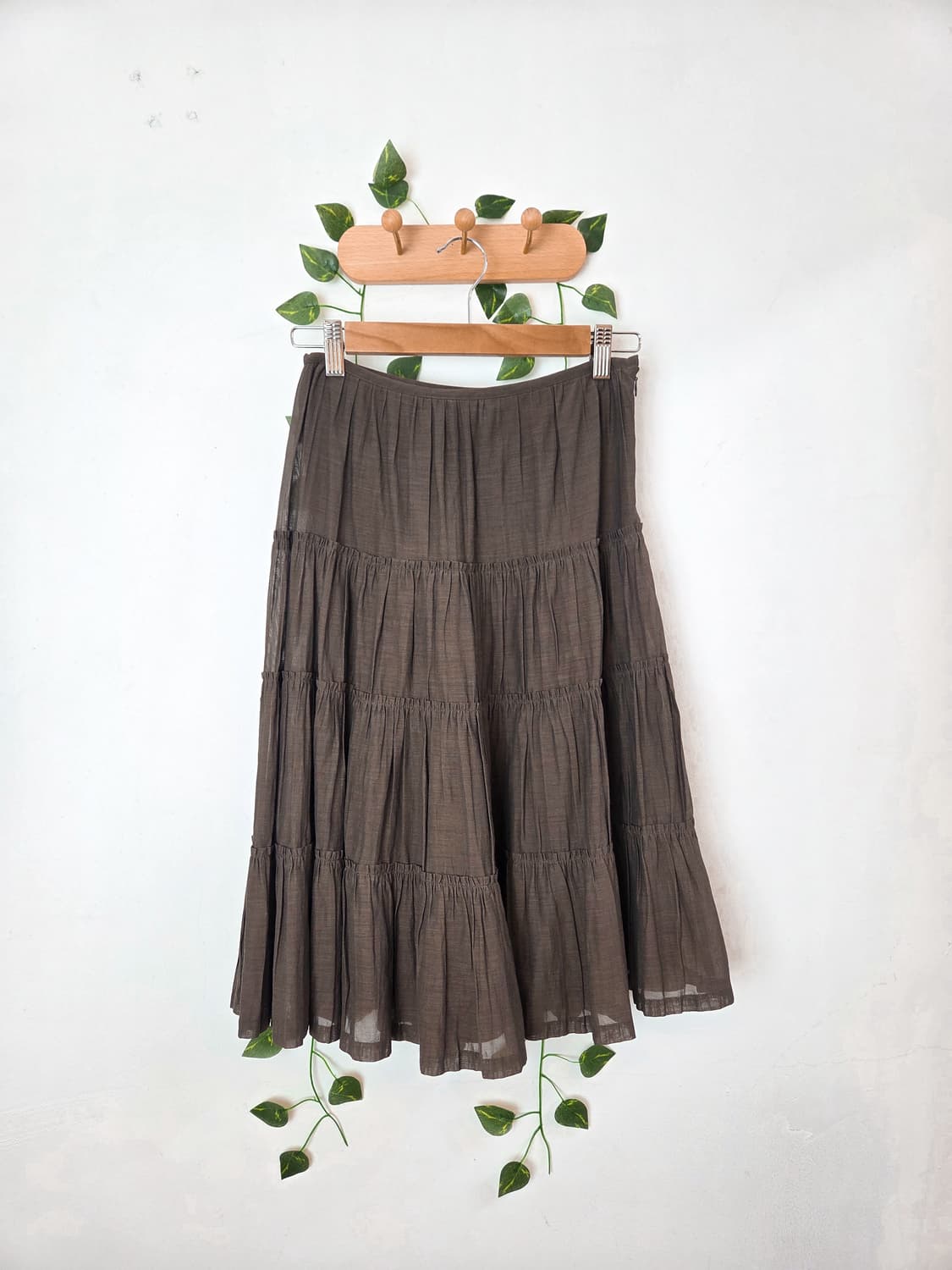  브라운 캉캉 미디 스커트 상품이미지1