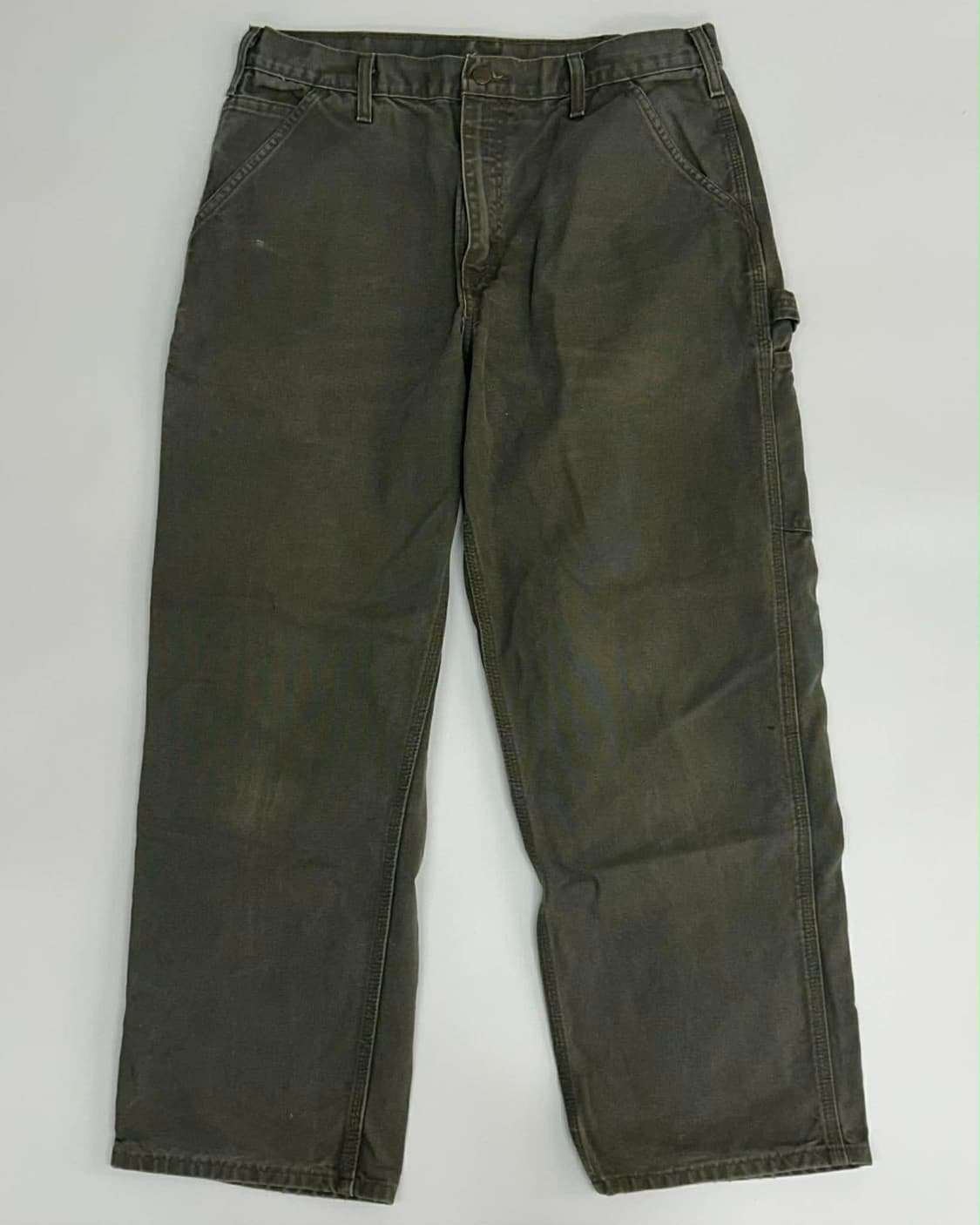 [34x30] 칼하트 덩가리 B11 카키 워크 팬츠 상품이미지1