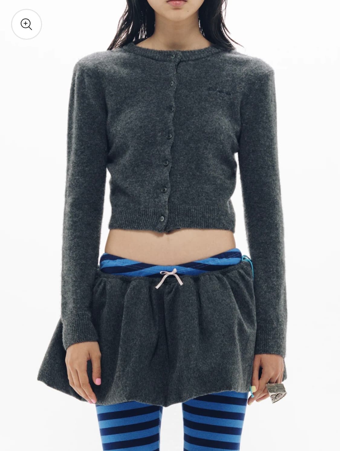 Ans dotsloevner SHOULDER DARDIGAN KNIT 상품이미지4