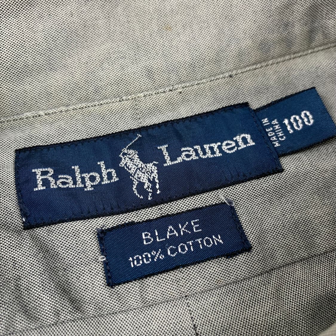 00s 폴로 랄프로렌 포니로고 BLAKE 코튼 하프 셔츠 그레이 상품이미지4