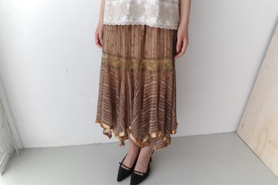 ethnic lace flared skirt 상품이미지5