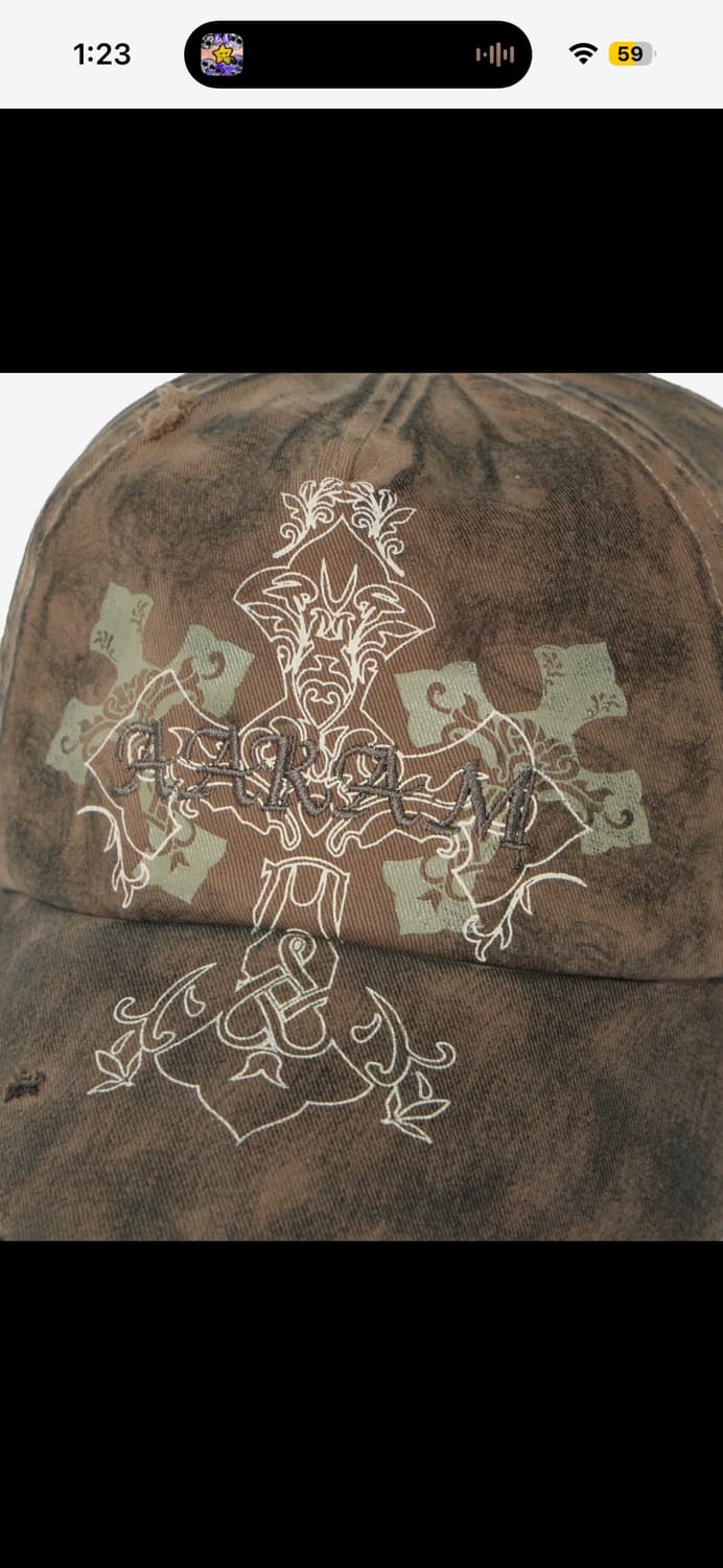 아캄 데미지 볼캡 카키 상품이미지3