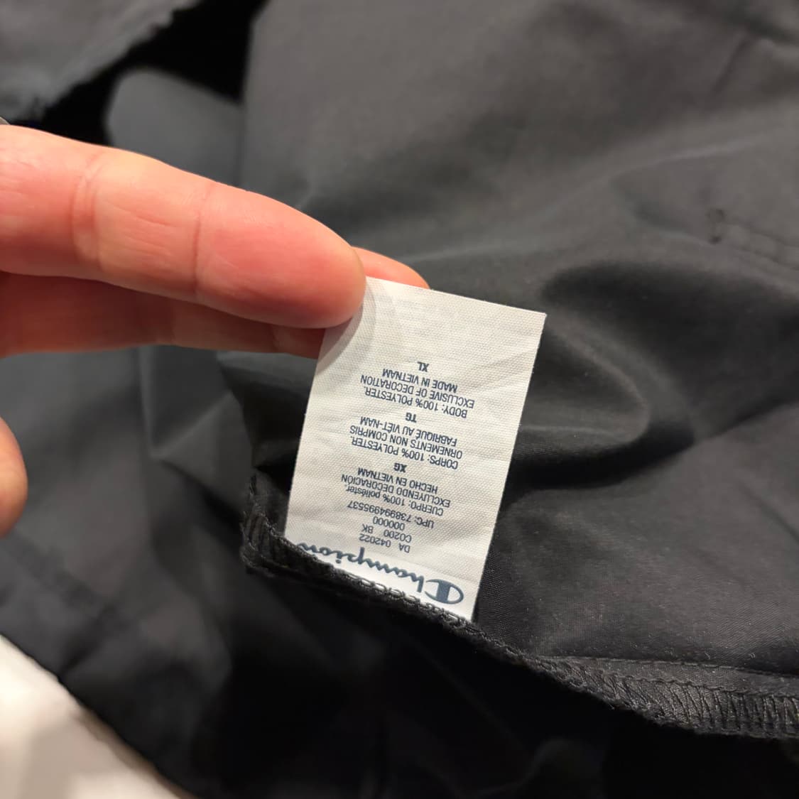 [2XL] 챔피온 아노락 나일론 바람막이 후드 블랙 C357 상품이미지7