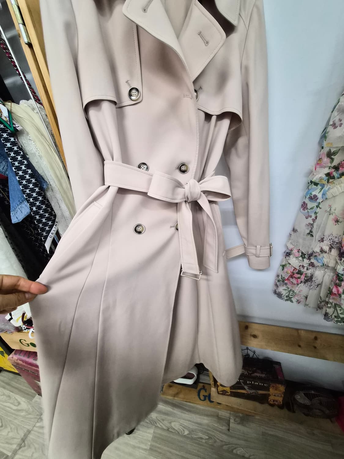 샤틴 원피스라인 트렌치코트 상품이미지5