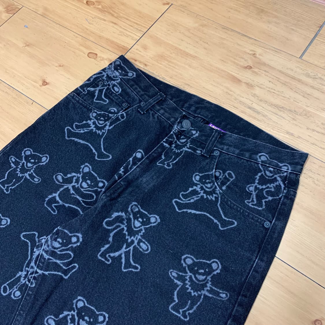 laugher dancing bears denim pants black 상품이미지2