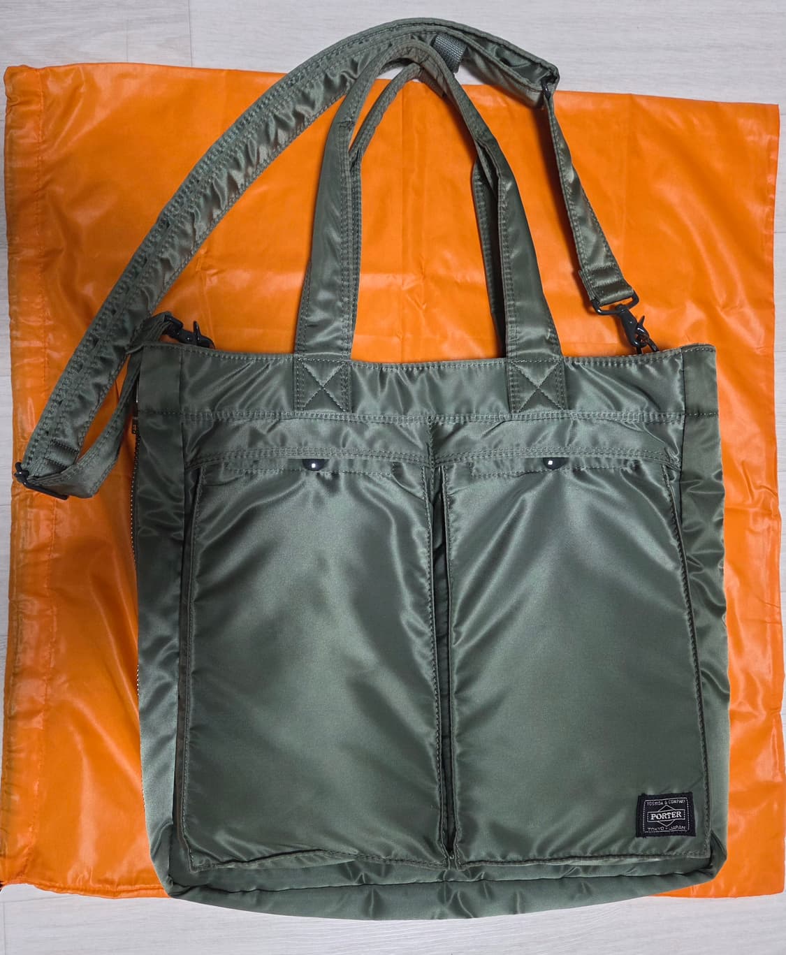 신형 포터 탱커 투웨이 토트백 세이지그린 상품이미지1