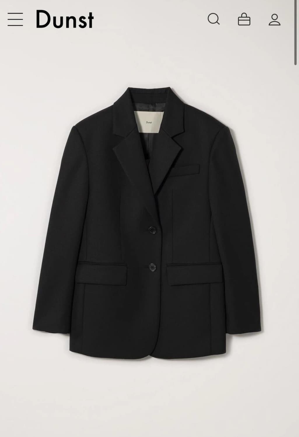 던스트 에센셜 2버튼 블레이저 블랙M 상품이미지1