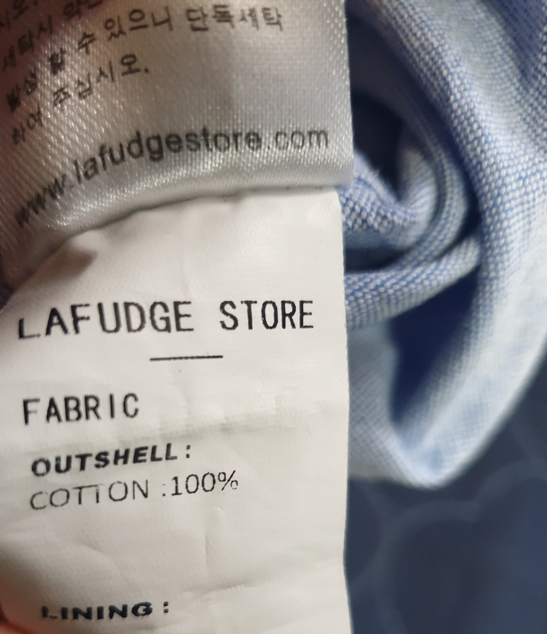 라퍼지스토어 맨 오가닉코튼100% 오버핏 옥스퍼드 반팔셔츠 블루 (L) 상품이미지4