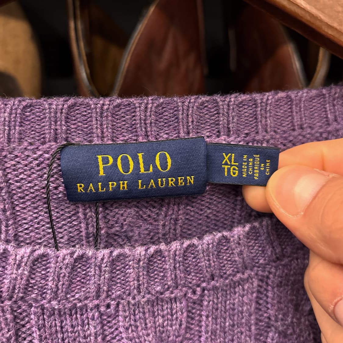 신형라벨 폴로 랄프로렌 크루넥 케이블 코튼니트 스웨터 보카시퍼플 N994 상품이미지7