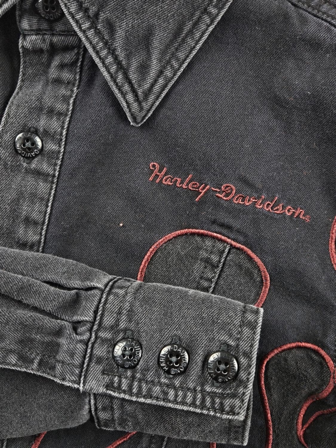 할리데이비슨 플레임 레이어 바이커 셔츠 ( M ) / 11115 상품이미지7