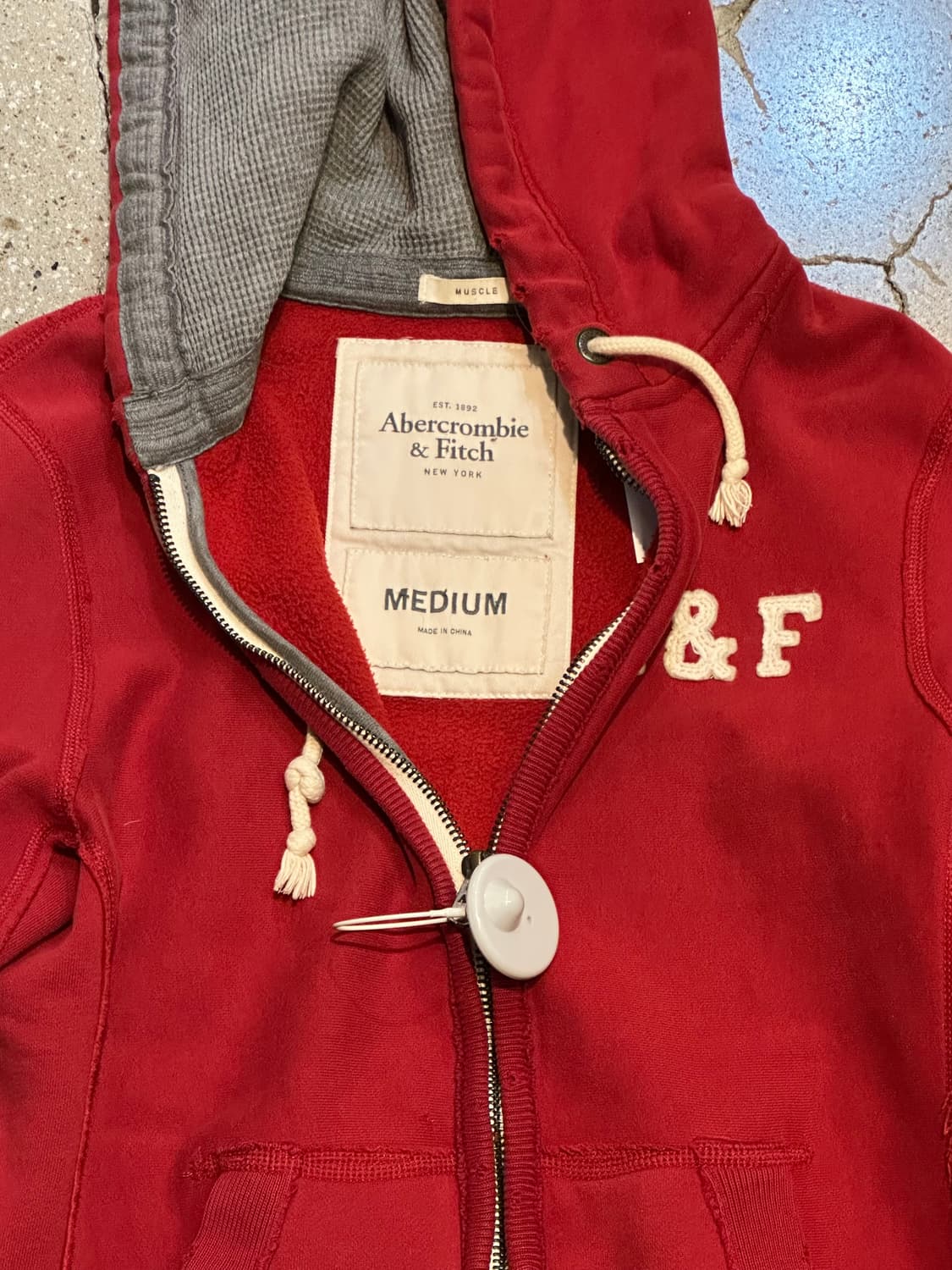 아베크롬비 레드 그런지 후드집업 상품이미지5
