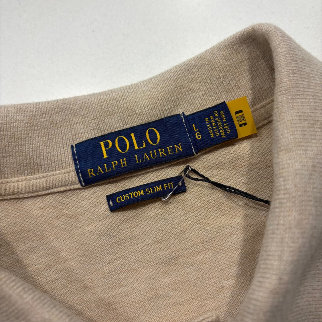 [L] 폴로 랄프로렌 신형 큐알 커스텀 슬림핏 베이지 반팔 D689 상품이미지5