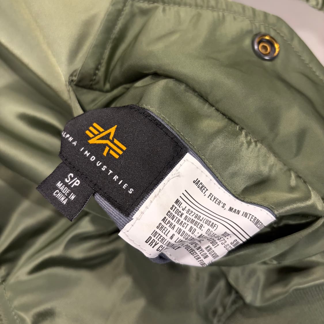 [S] 알파인더스트리 마원 MA-1 봄버 자켓 그린 B833 상품이미지8