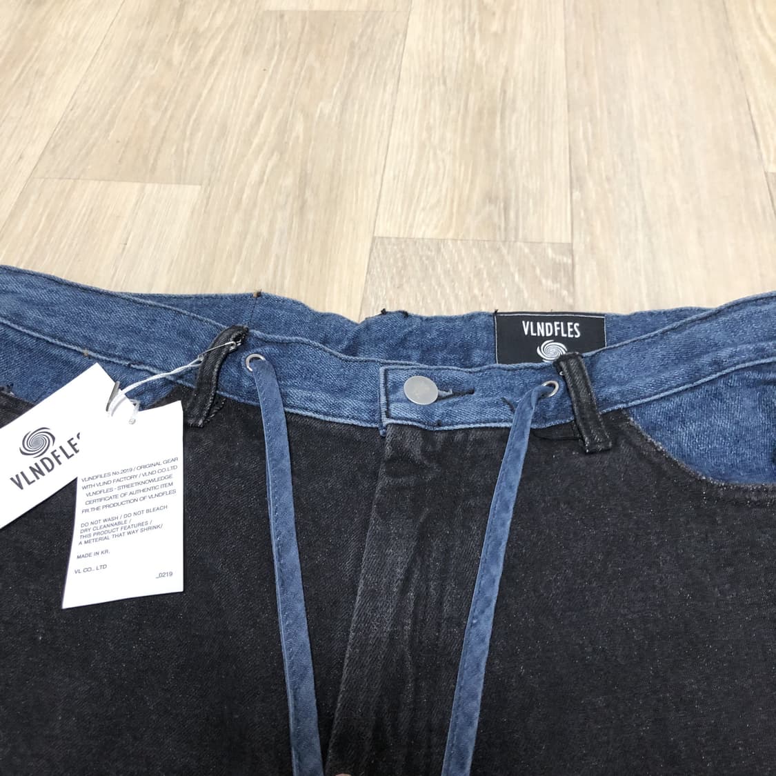 (2) 새상품 블라인드 파일즈 X 샌드 파이퍼 드로우 스트링 블랙 데님 상품이미지4