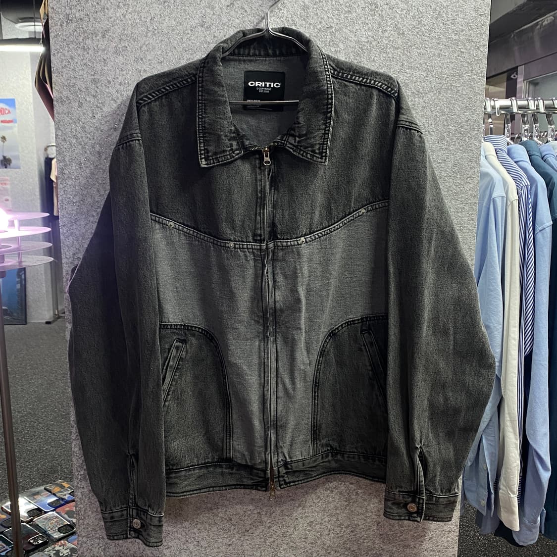 크리틱 배색 데님 짚 자켓 B3015 상품이미지2