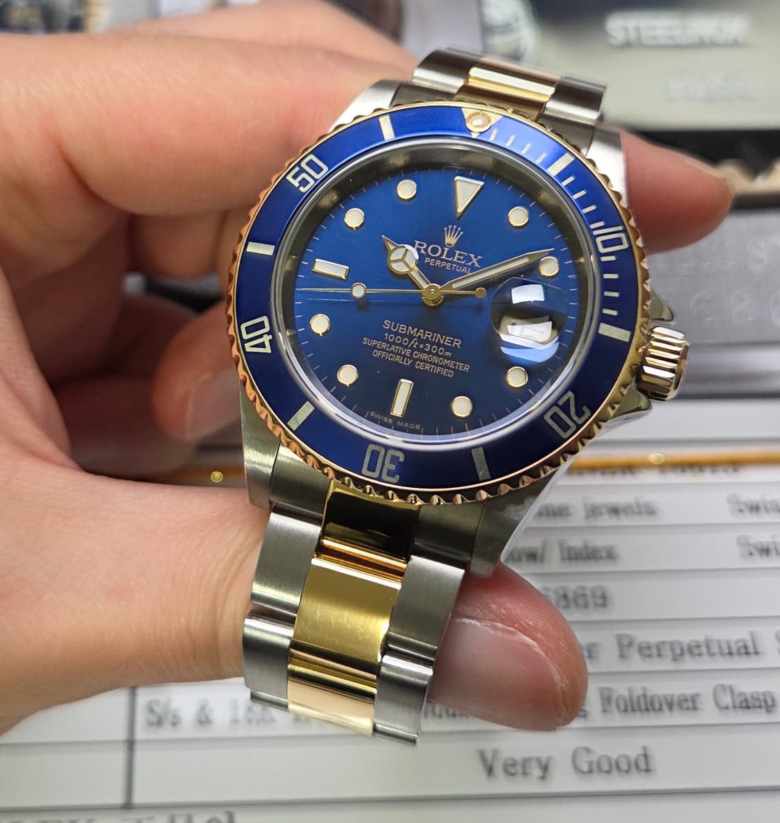 롤렉스 서브마리너 청콤 18K콤비 구구섭 16613 금버클 후기형 상품이미지3
